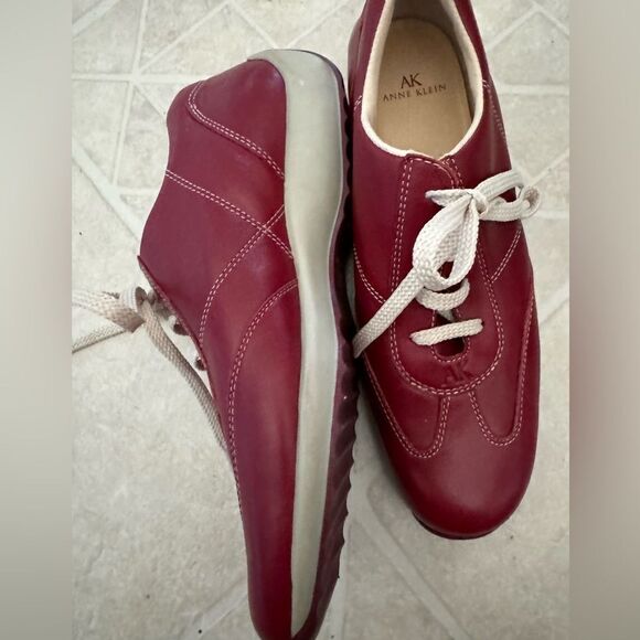 Anne Klein AK2 Women Red Leather Lace Up Loafer Sneaker Driving Shoes SZ 7 - Picture 8 of 9